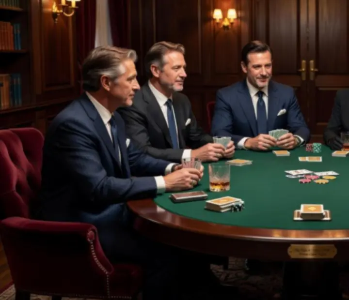 Stół pokerowy w luksusowym wnętrzu z profesjonalnymi krupierami
