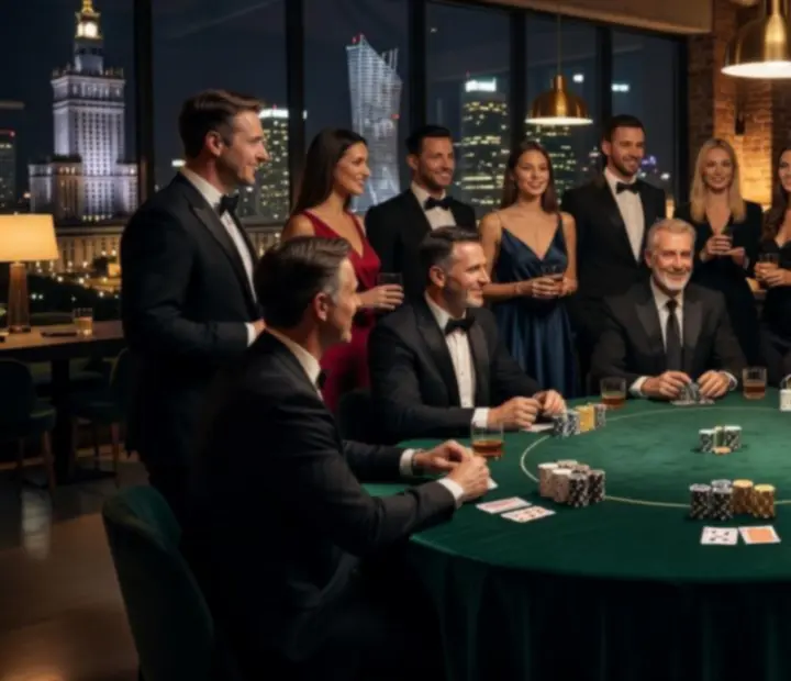 Loft w Warszawie przygotowany na elegancki firmowy wieczór pokerowy