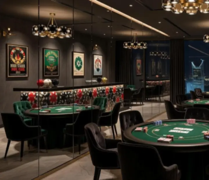 Eleganckie wnętrze warszawskiego lokalu przygotowanego na galę pokerową